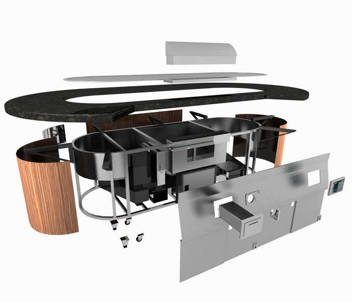 Teppanyaki Table Decomposition Diagram